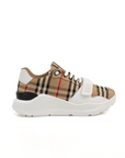 Gold & Beyond Burberry check sneakers, stylish shoes with iconic plaid pattern, casual footwear for everyday wear