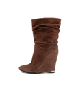 Gold & Beyond Louis Vuitton suede boots featuring a stylish design, with detailed stitching and classic appeal.