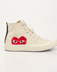 Converse Comme des Garçons Play sneakers in black with signature heart logo, stylish casual shoes by Gold & Beyond