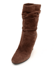 Gold & Beyond Louis Vuitton suede boots, stylish shoes with luxurious suede material and classic design.