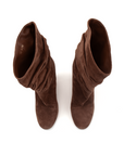 Gold & Beyond Louis Vuitton suede boots for women, stylish shoes with a sleek design and luxurious suede material.