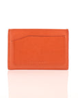 Balenciaga Textured Orange Card Case Wallet