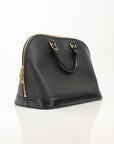 Louis Vuitton Epi Alma PM Handbag in rich color with signature design and structured silhouette, displayed against a neutral background.