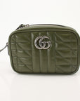 Gucci GG Marmont Green Matelassé Leather Camera Bag
