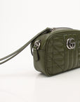 Gucci GG Marmont Green Matelassé Leather Camera Bag