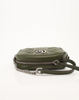 Gucci GG Marmont Green Matelassé Leather Camera Bag
