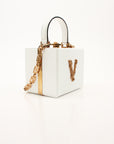 Versace Virtus Box Bag in White with Gold-Tone Hardware