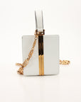 Versace Virtus Box Bag in White with Gold-Tone Hardware