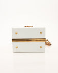 Versace Virtus Box Bag in White with Gold-Tone Hardware