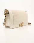 Chanel Medium Le Boy Shearling & Leather Shoulder Bag in Ivory