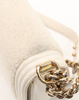 Chanel Medium Le Boy Shearling & Leather Shoulder Bag in Ivory