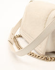 Chanel Medium Le Boy Shearling & Leather Shoulder Bag in Ivory