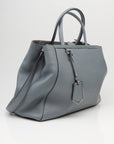 Fendi 2Jours medium textured leather handbag with top handles and gold accents, stylish tote bag for women.