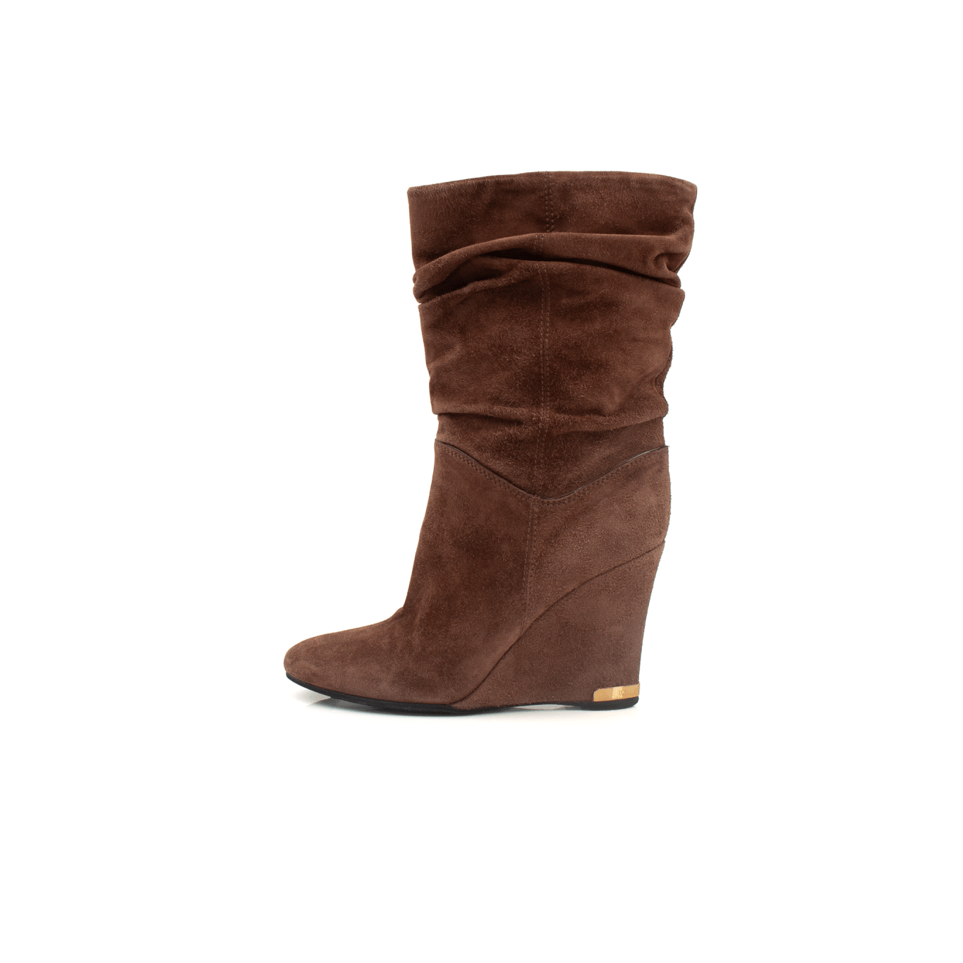 Gold & Beyond Louis Vuitton suede boots featuring a stylish design, with detailed stitching and classic appeal.