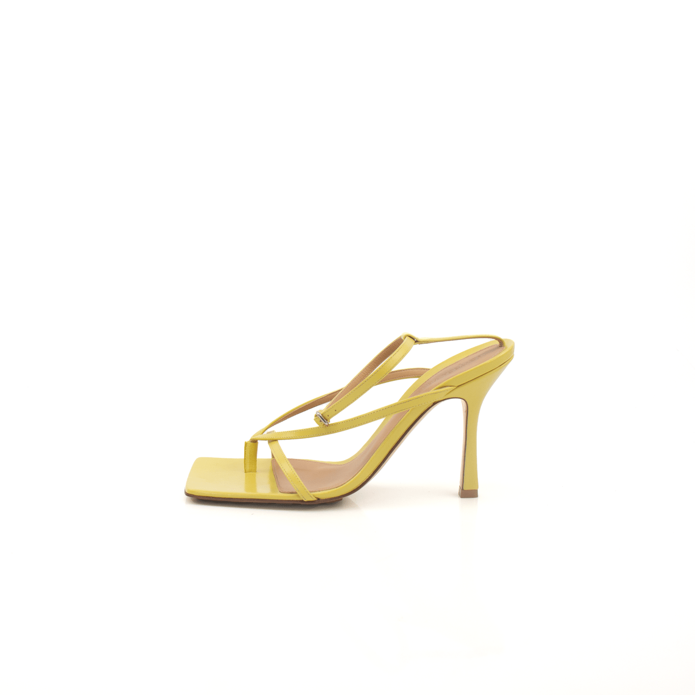 Yellow Bottega Veneta strap sandals from Gold & Beyond featuring sleek design and open-toe style for summer wear.