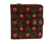 Louis Vuitton Cherry Cerise Zippy Wallet, luxury leather wallet with gold-tone zipper and signature LV monogram detailing.