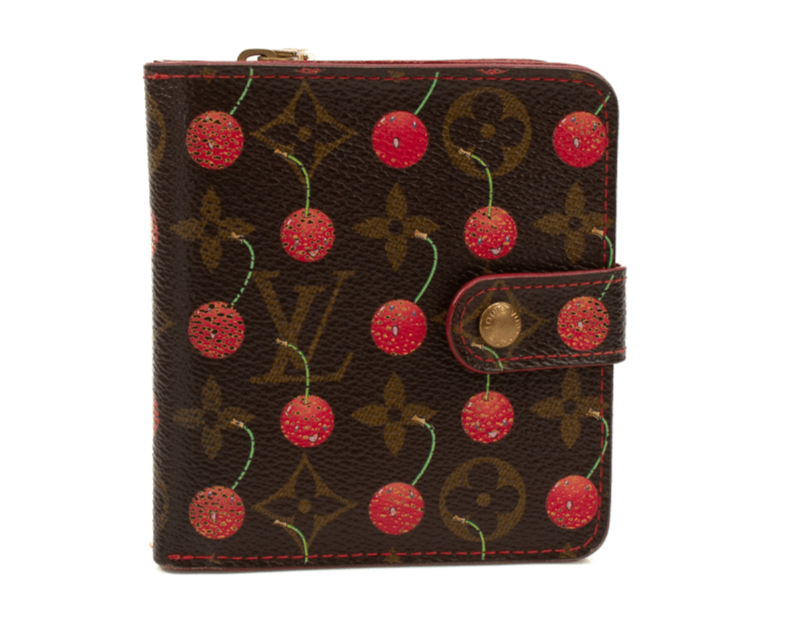 Louis Vuitton Cherry Cerise Zippy Wallet, luxury leather wallet with gold-tone zipper and signature LV monogram detailing.