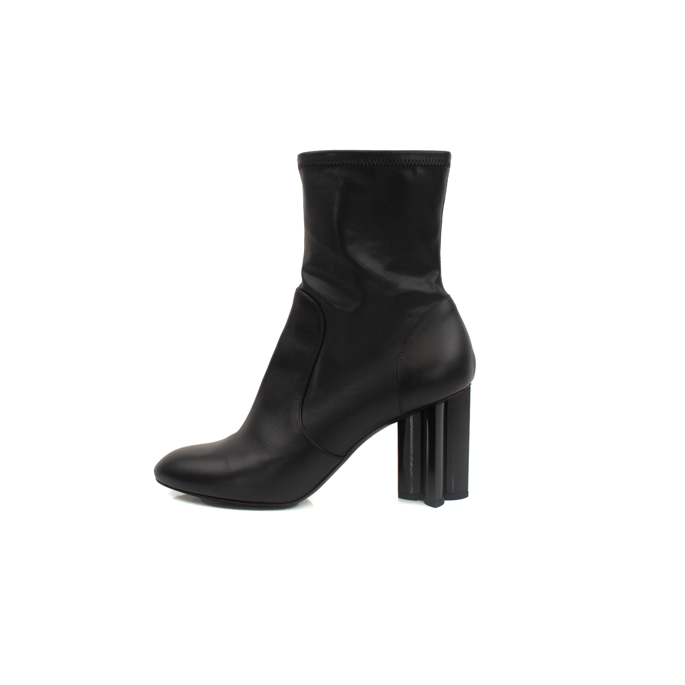 Gold & Beyond Louis Vuitton ankle boots, stylish black leather shoes with sleek design and ankle-high silhouette.