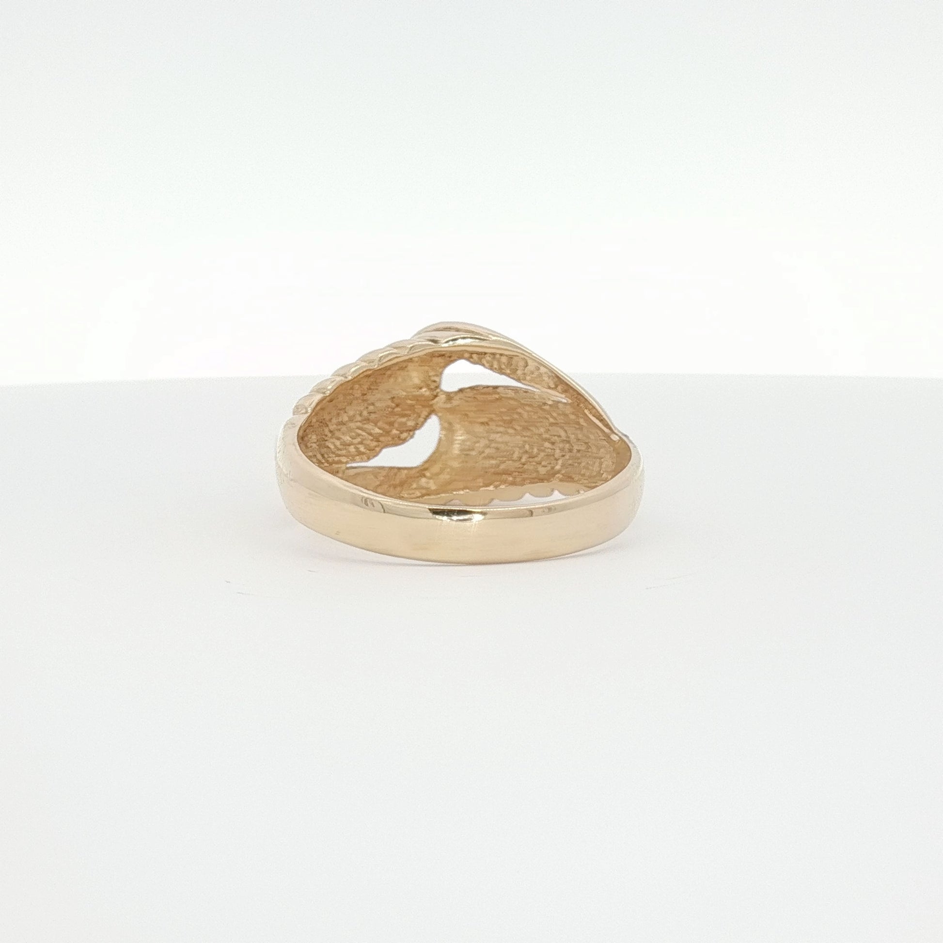 14K yellow gold swirl cluster ring with intricate design, showcasing sparkling gemstone accents, from Gold & Beyond jewelry collection