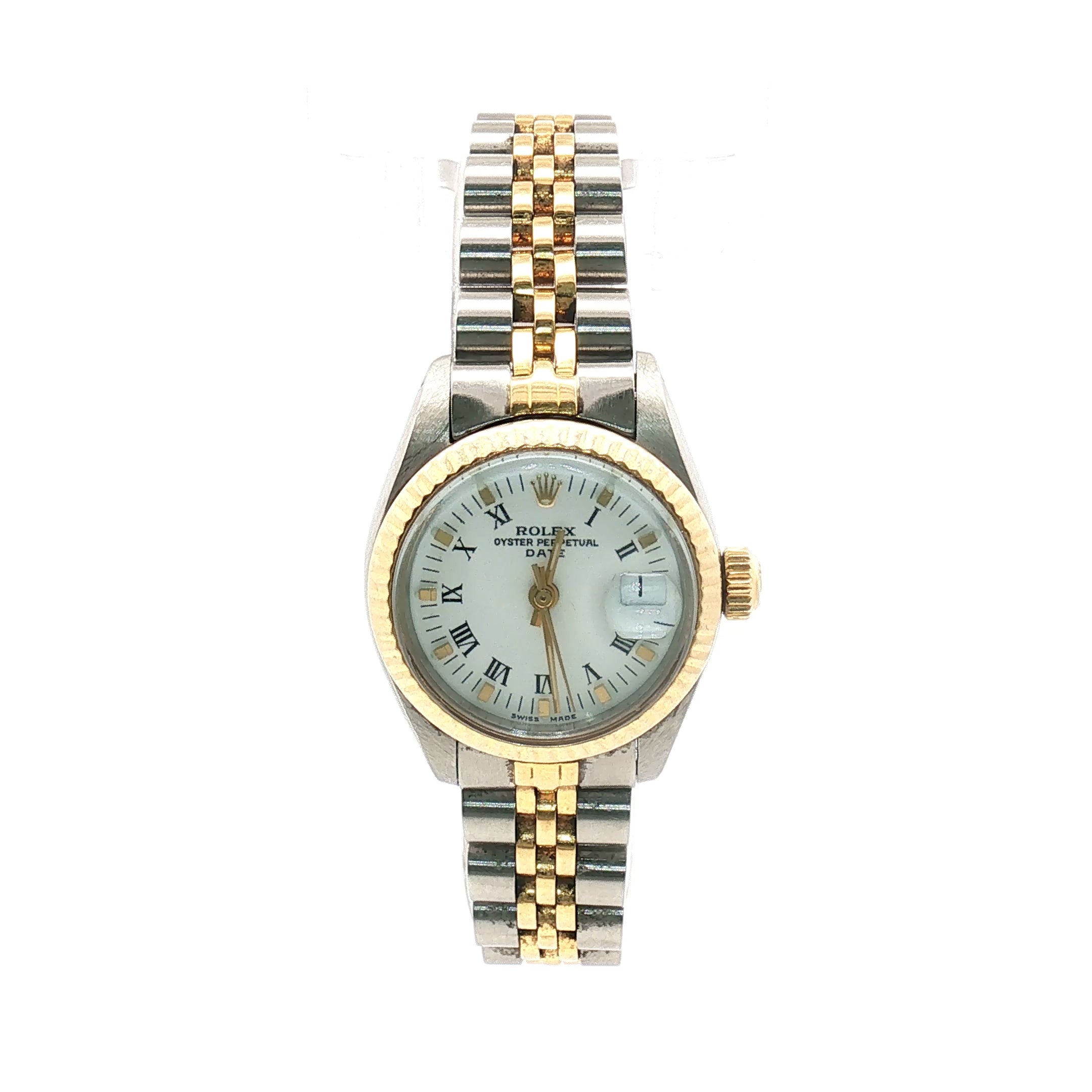 Rolex Datejust Two Tone White Roman Dial 26mm
