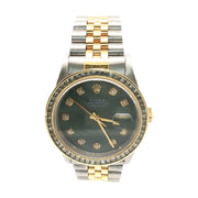 Rolex Datejust Two-Tone Black MOP Diamond Dial 36mm
