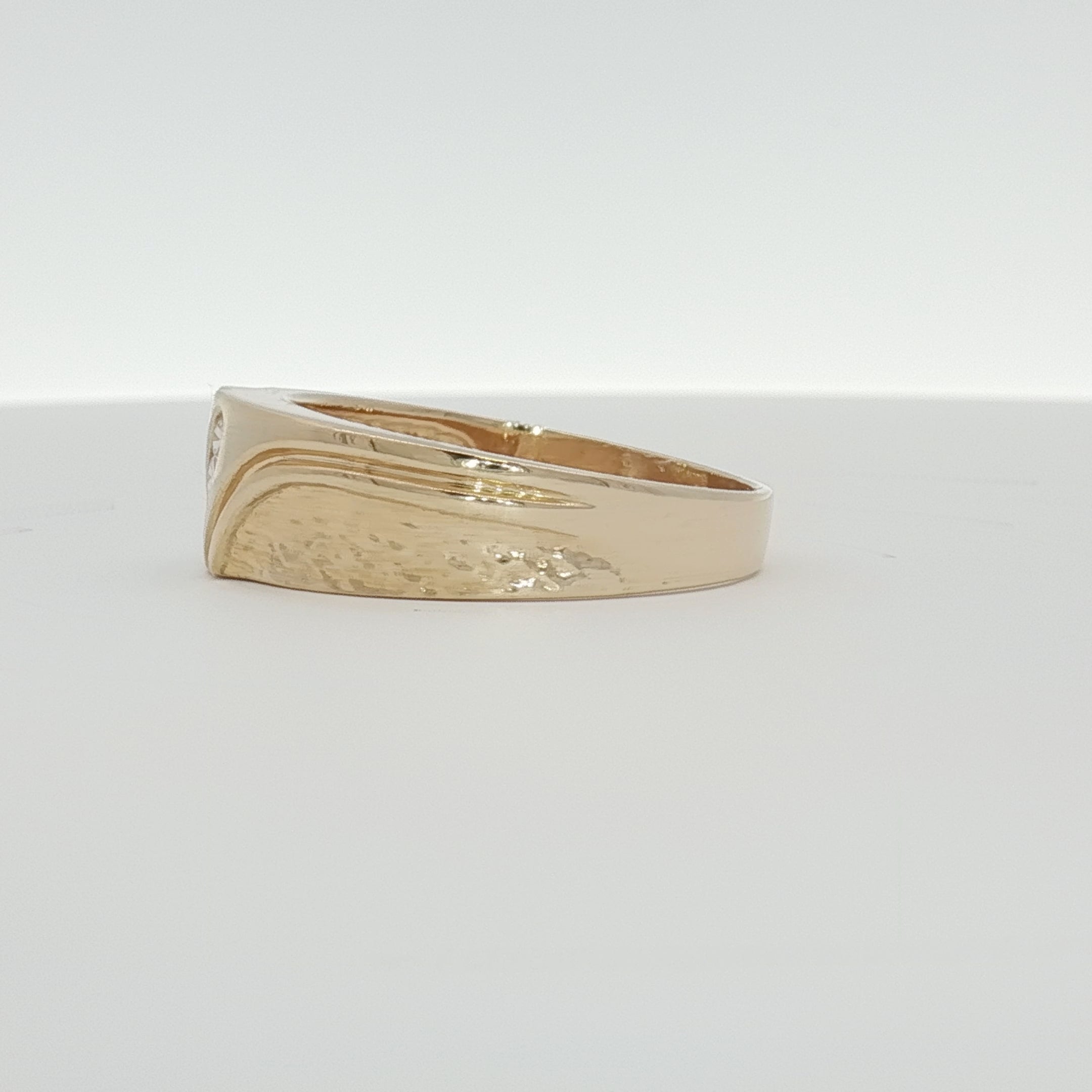 14K yellow gold diamond band ring with sparkling diamonds, elegant jewelry piece by Gold & Beyond.