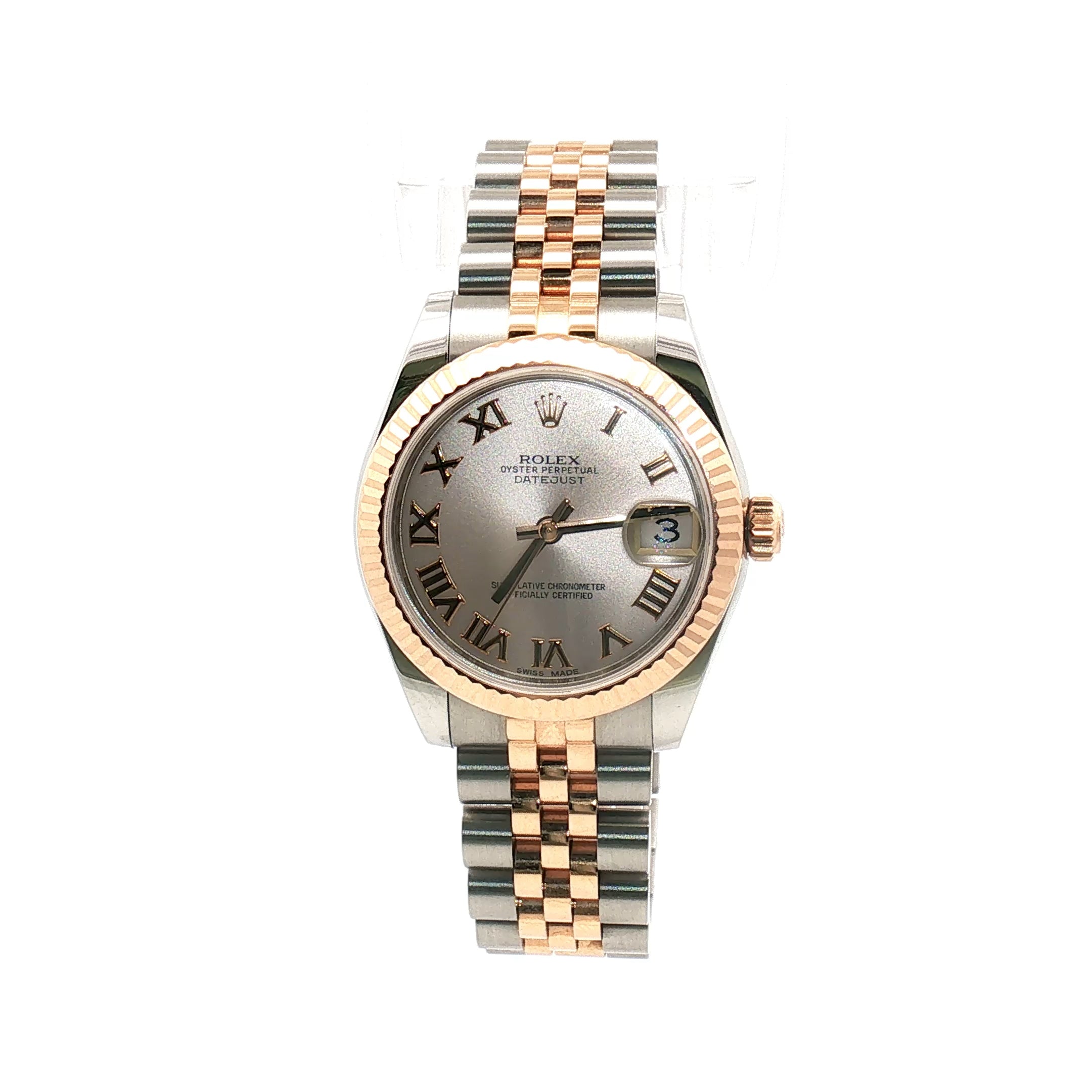 Rolex Datejust 31 Two-Tone Rose Gold Roman Dial