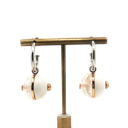 Louis Vuitton two-tone ball drop earrings featuring gold and silver tones, elegant jewelry with a stylish design.