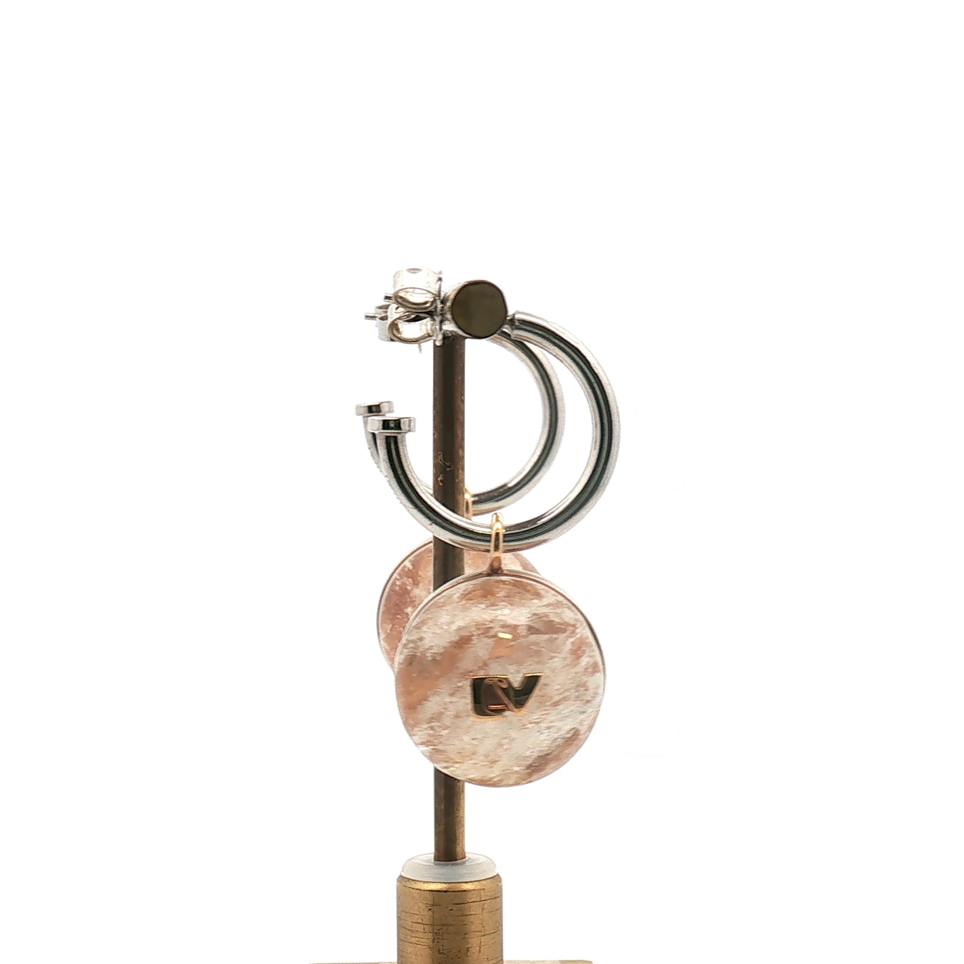 Louis Vuitton two-tone ball drop earrings in gold and silver jewelry with sleek, modern design.