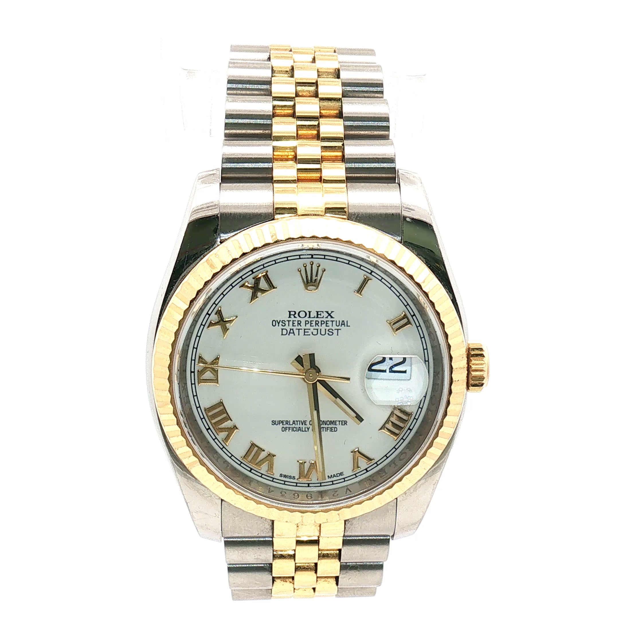 Rolex Datejust Two-Tone White Roman Dial 36mm