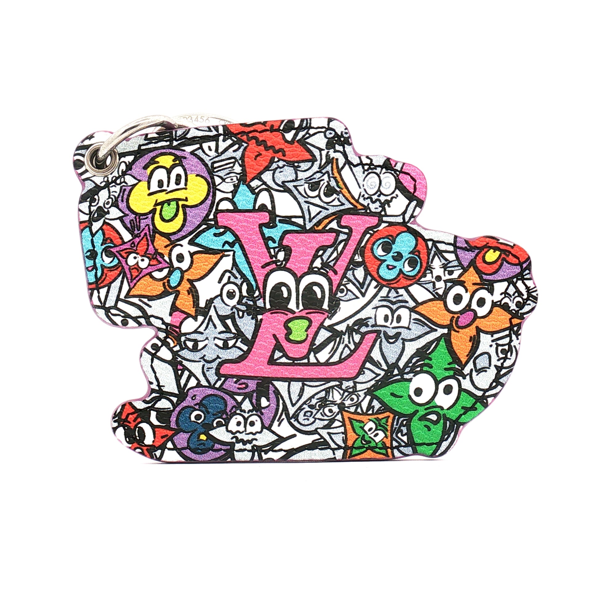 Louis Vuitton Comics Bag Charm and Key Ring by Gold & Beyond featuring colorful cartoon-inspired accessories and metal keyring attachments.