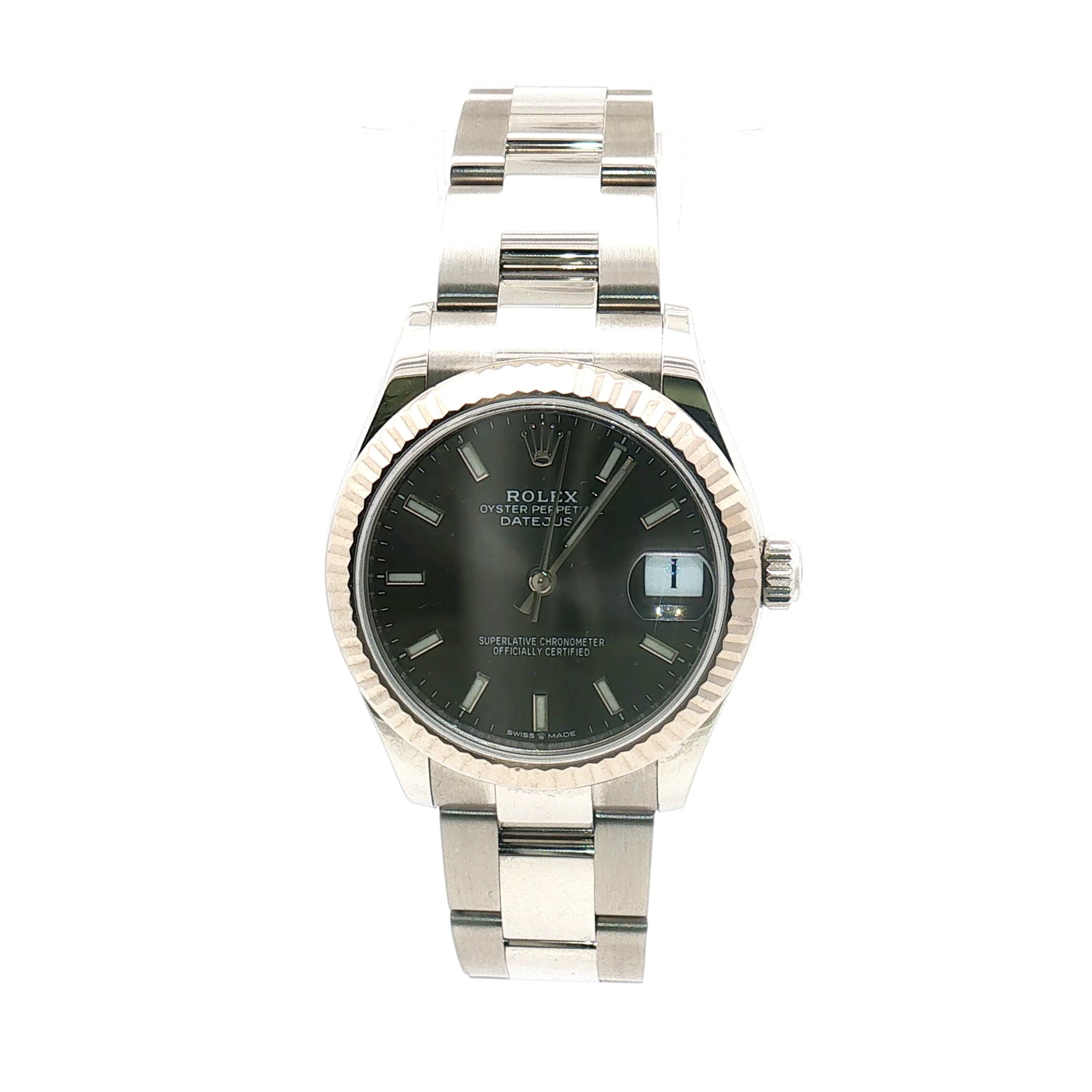 Rolex Datejust Grey Dial Fluted Bezel 31mm