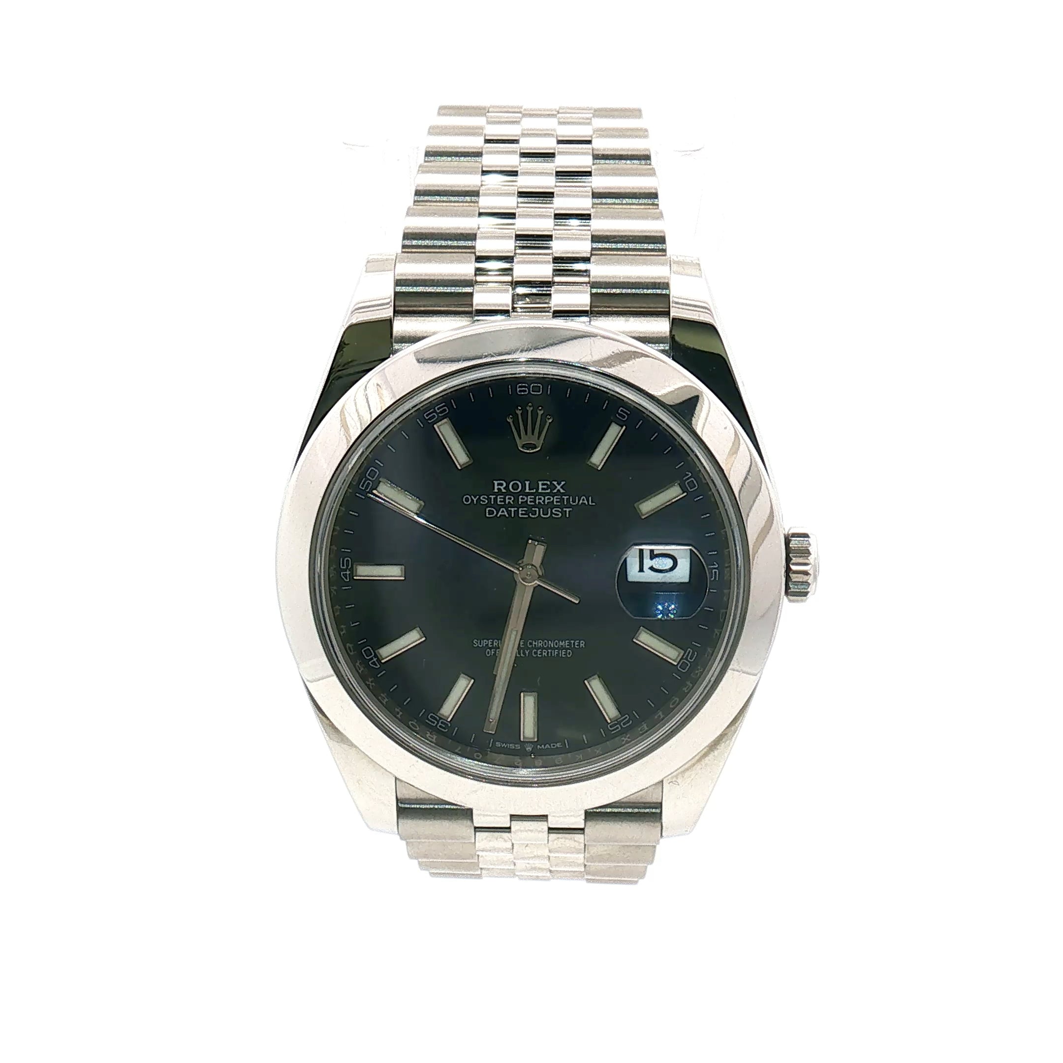 Rolex Datejust Dark Blue Dial Smooth Bezel 41mm