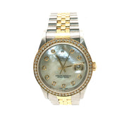 Rolex Datejust Two Tone MOP Diamond Dial 36mm