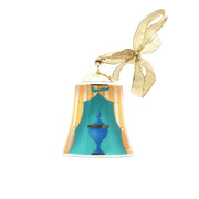 Bvlgari x Rosenthal multicolor porcelain Christmas bell ornament with detailed design, festive holiday accessory for Christmas decor