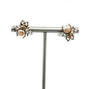 Gold & Beyond Gucci Bee Crystal Earrings featuring gold-tone jewelry with sparkling crystal bee accents.