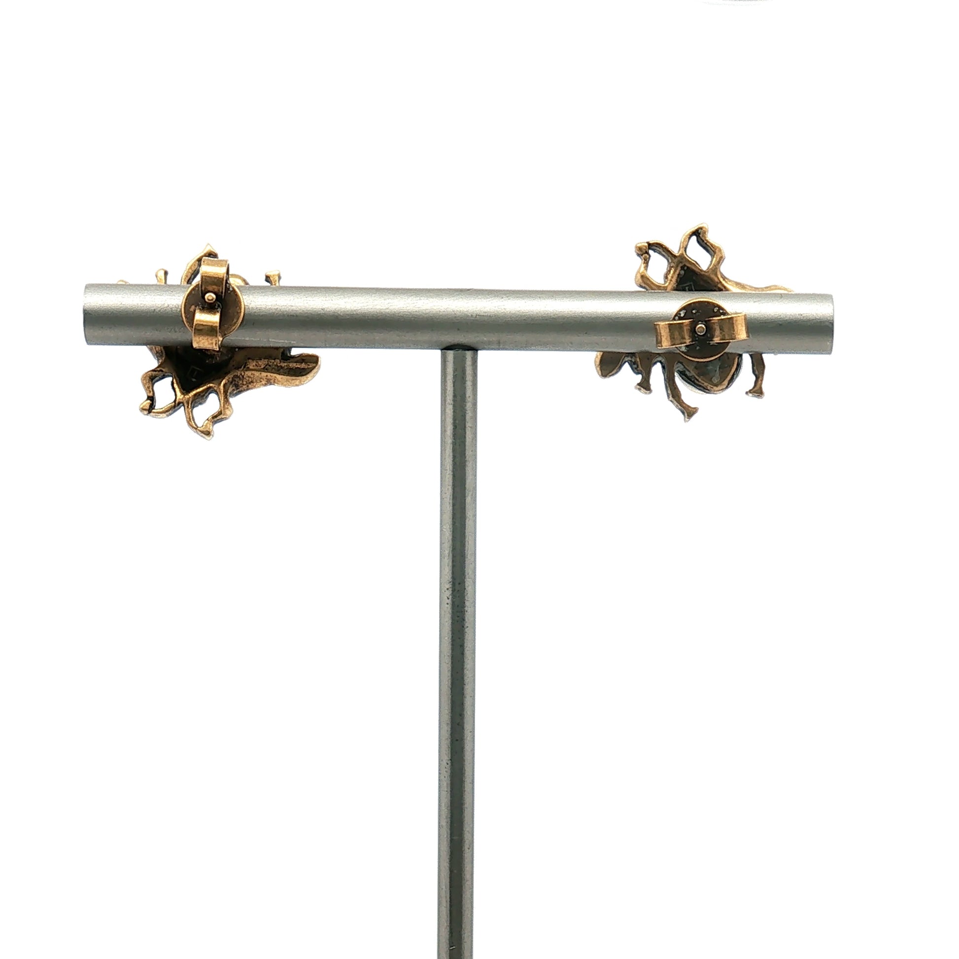 Gold & Beyond Gucci Bee Crystal Earrings, elegant jewelry featuring bee design with sparkling crystals, shown on a white background.