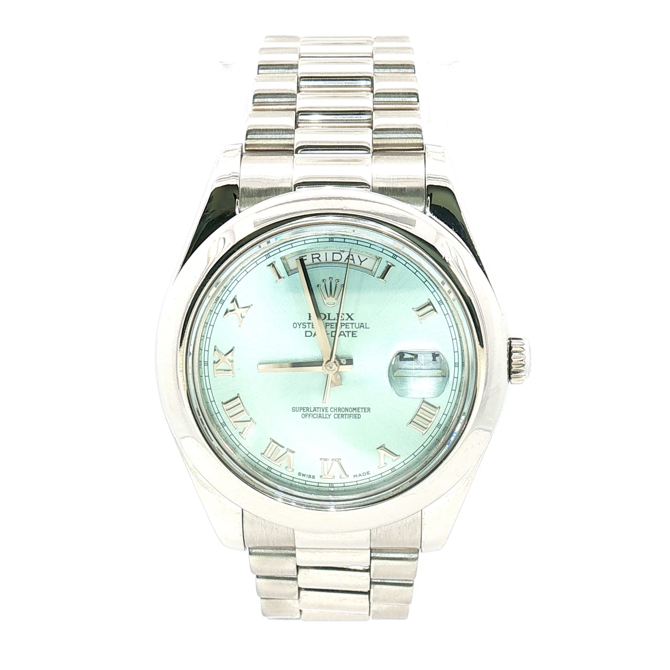 Rolex Day-Date II 41mm Ice Blue Roman Dial Platinum