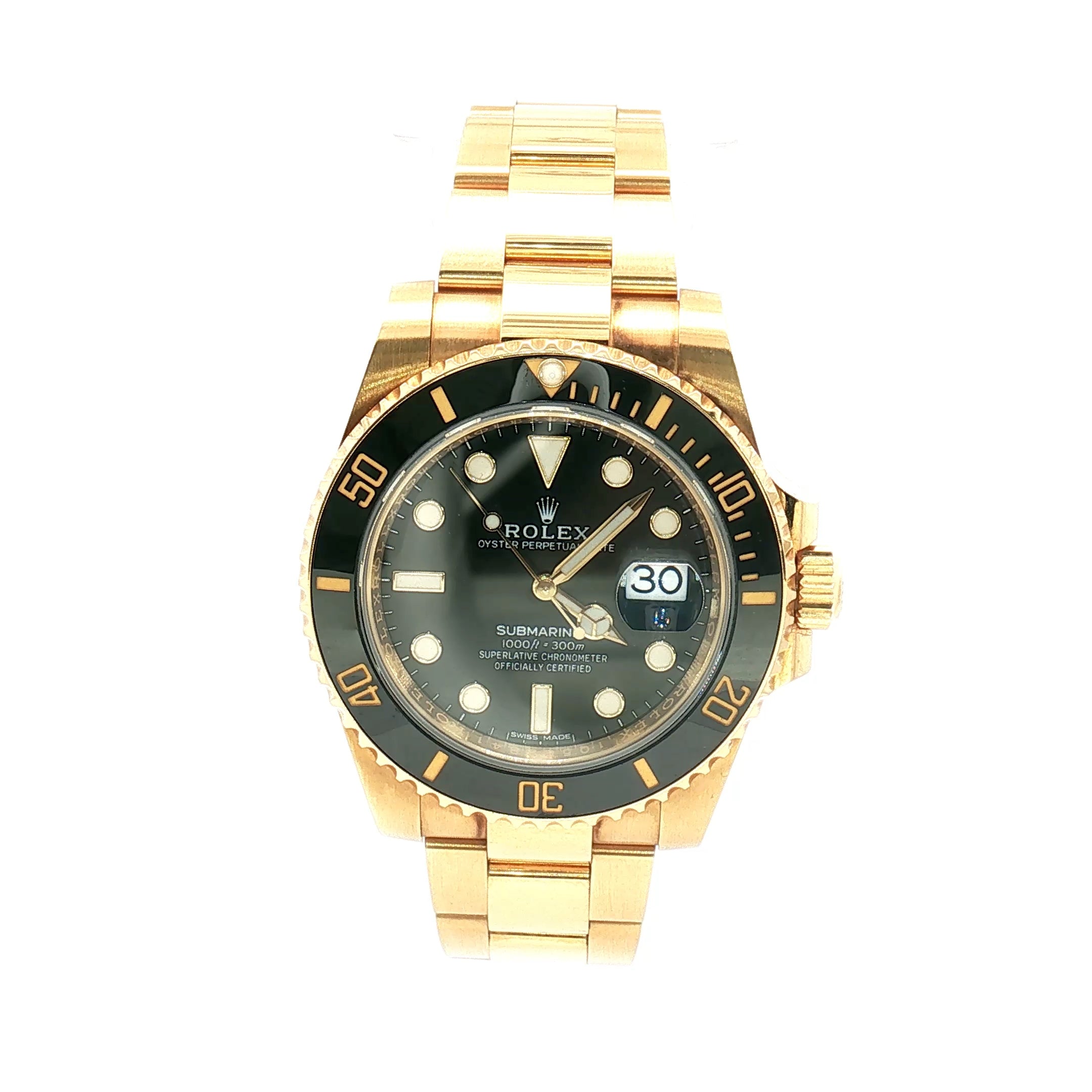 Rolex Submariner Date 116618 Yellow Gold Black Dial 40mm