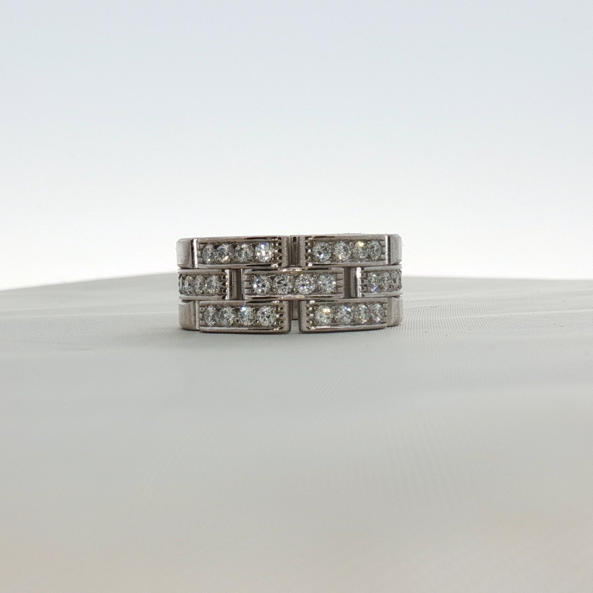 Cartier Maillon diamond ring featuring gold band with sparkling diamonds, elegant jewelry piece for special occasions