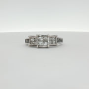 14K white gold diamond cluster ring with sparkling stones, fine jewelry from Gold & Beyond, showcasing intricate design and craftsmanship.