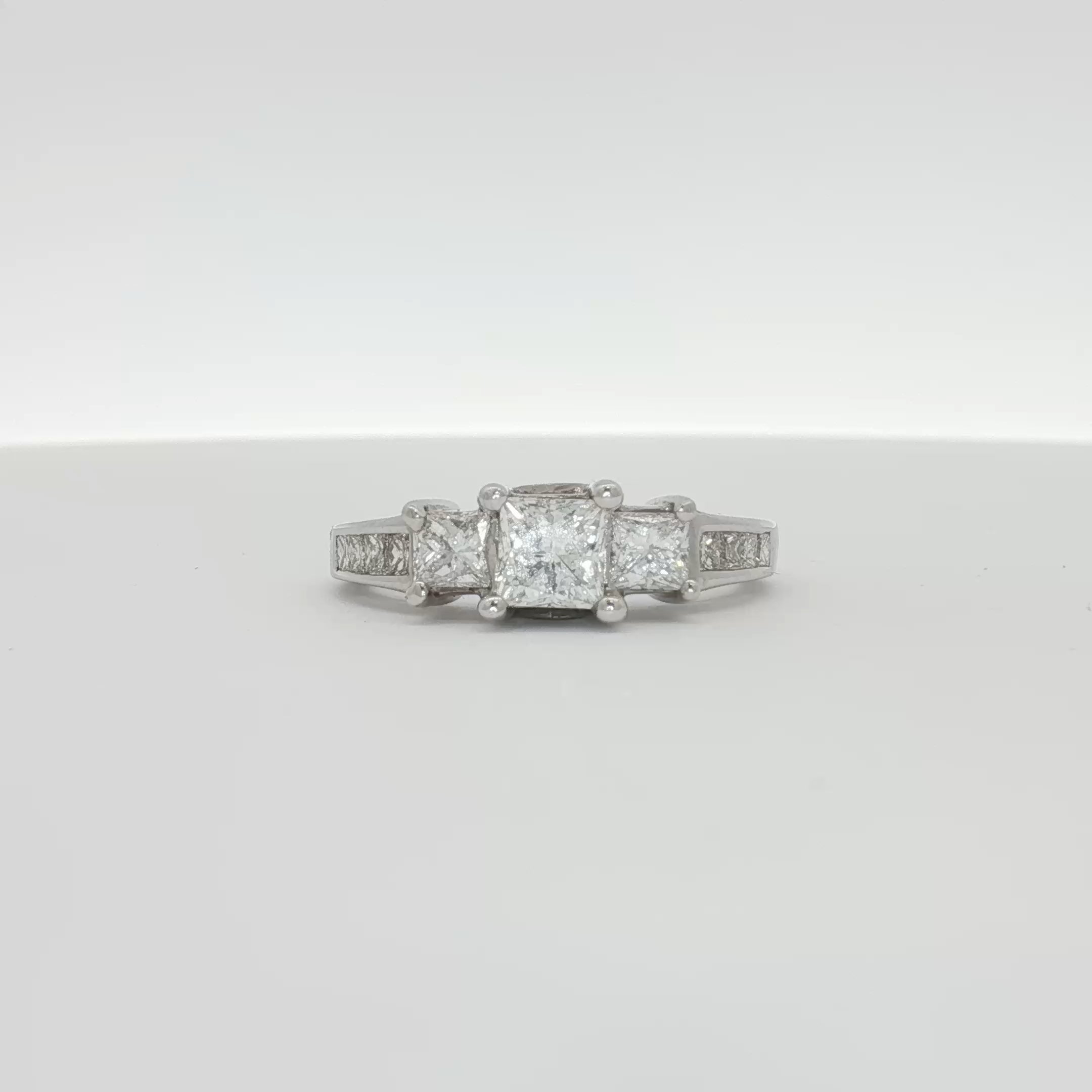 14K white gold diamond cluster ring with sparkling diamonds, showcasing elegant jewelry design by Gold & Beyond.