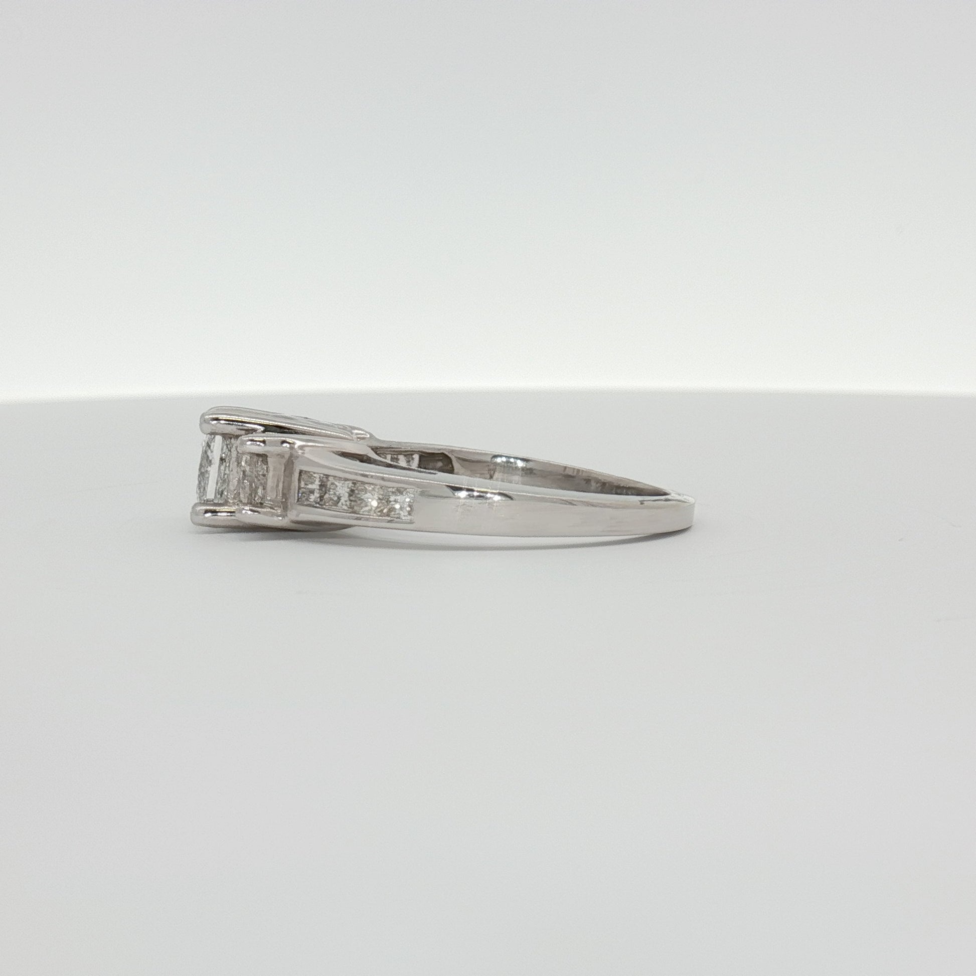14K white gold diamond cluster ring featuring sparkling diamonds in a jewelry design by Gold & Beyond.