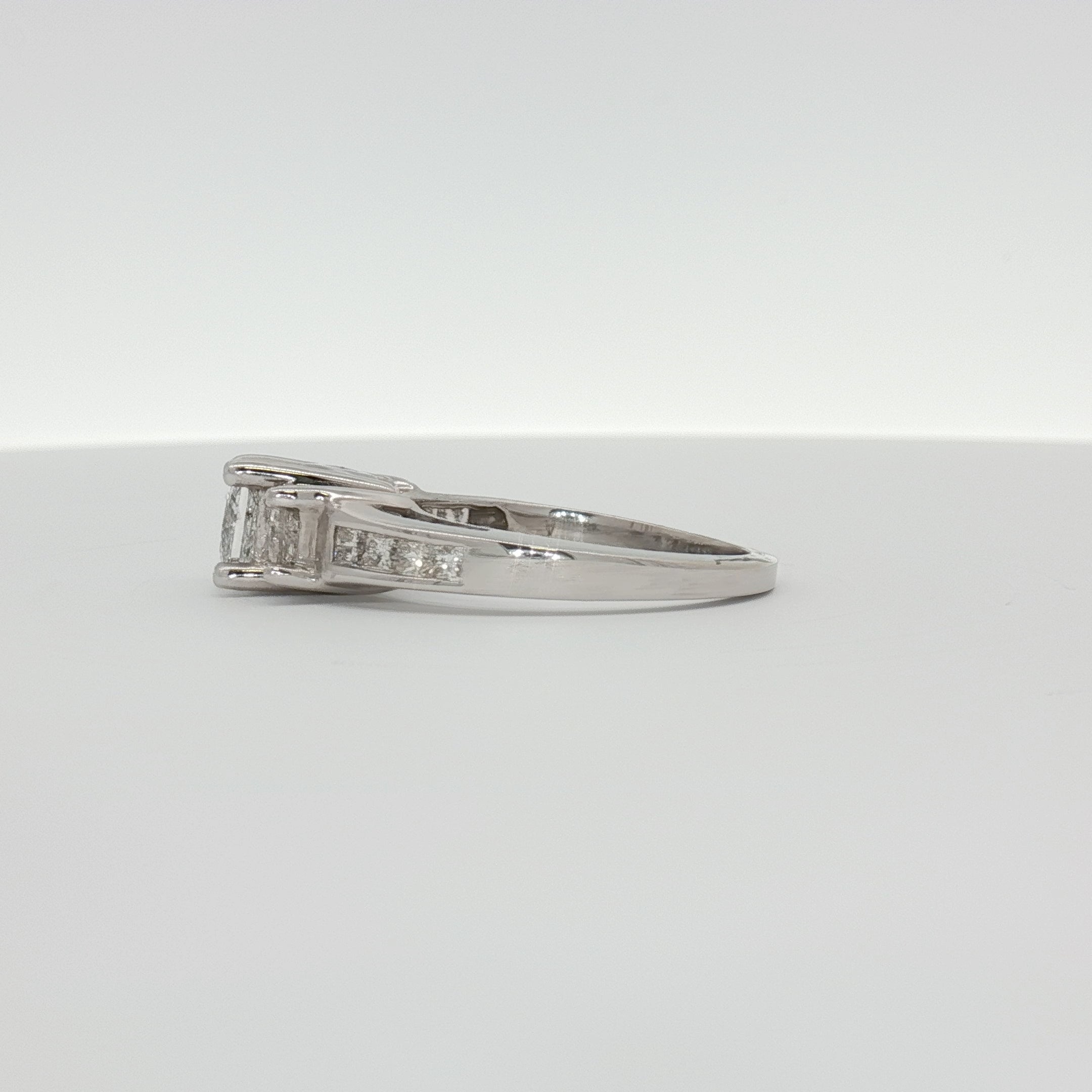 14K white gold diamond cluster ring featuring sparkling diamonds in a jewelry design by Gold & Beyond.