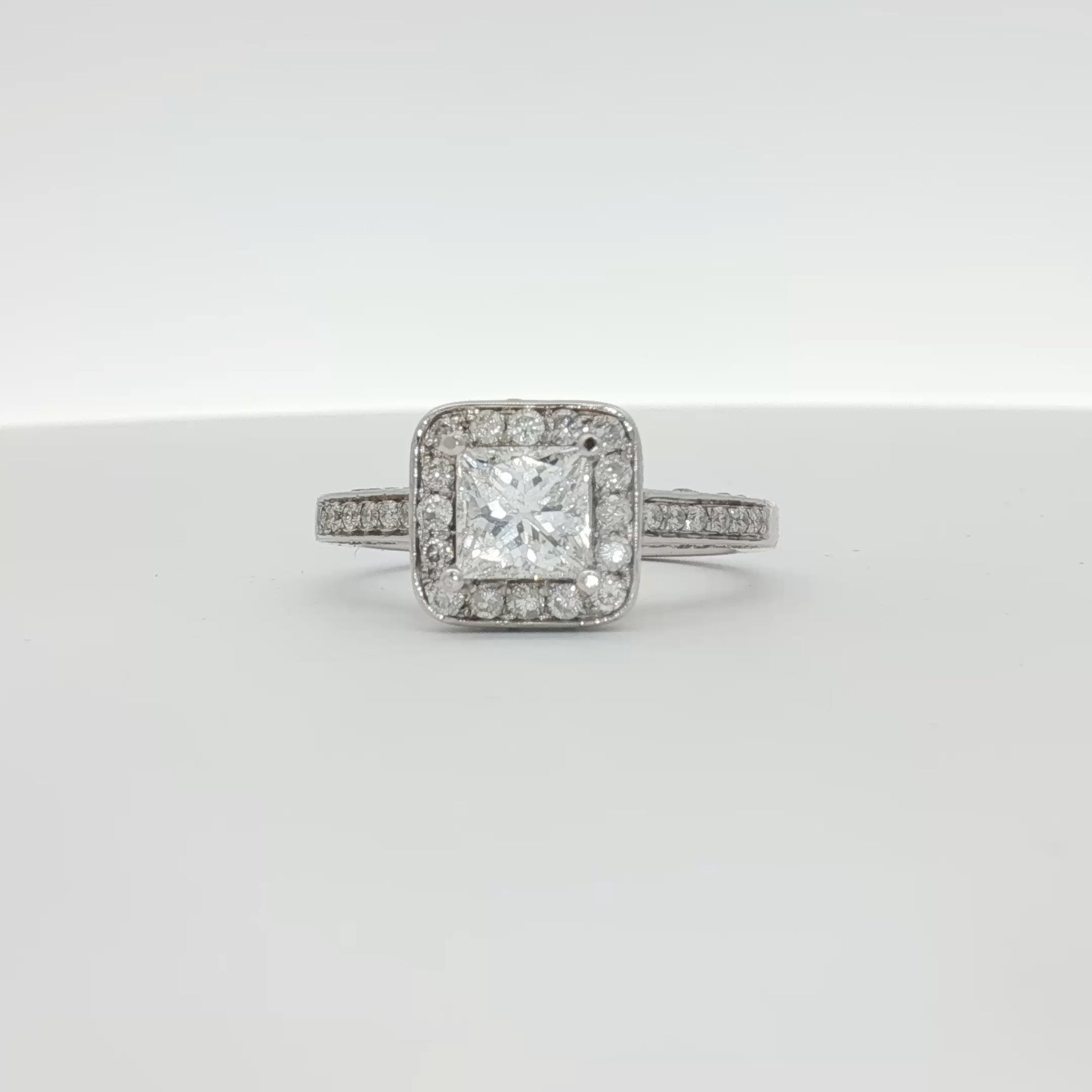 Elegant 18K white gold diamond ring featuring sparkling diamonds, crafted by Gold & Beyond, showcasing fine jewelry craftsmanship.