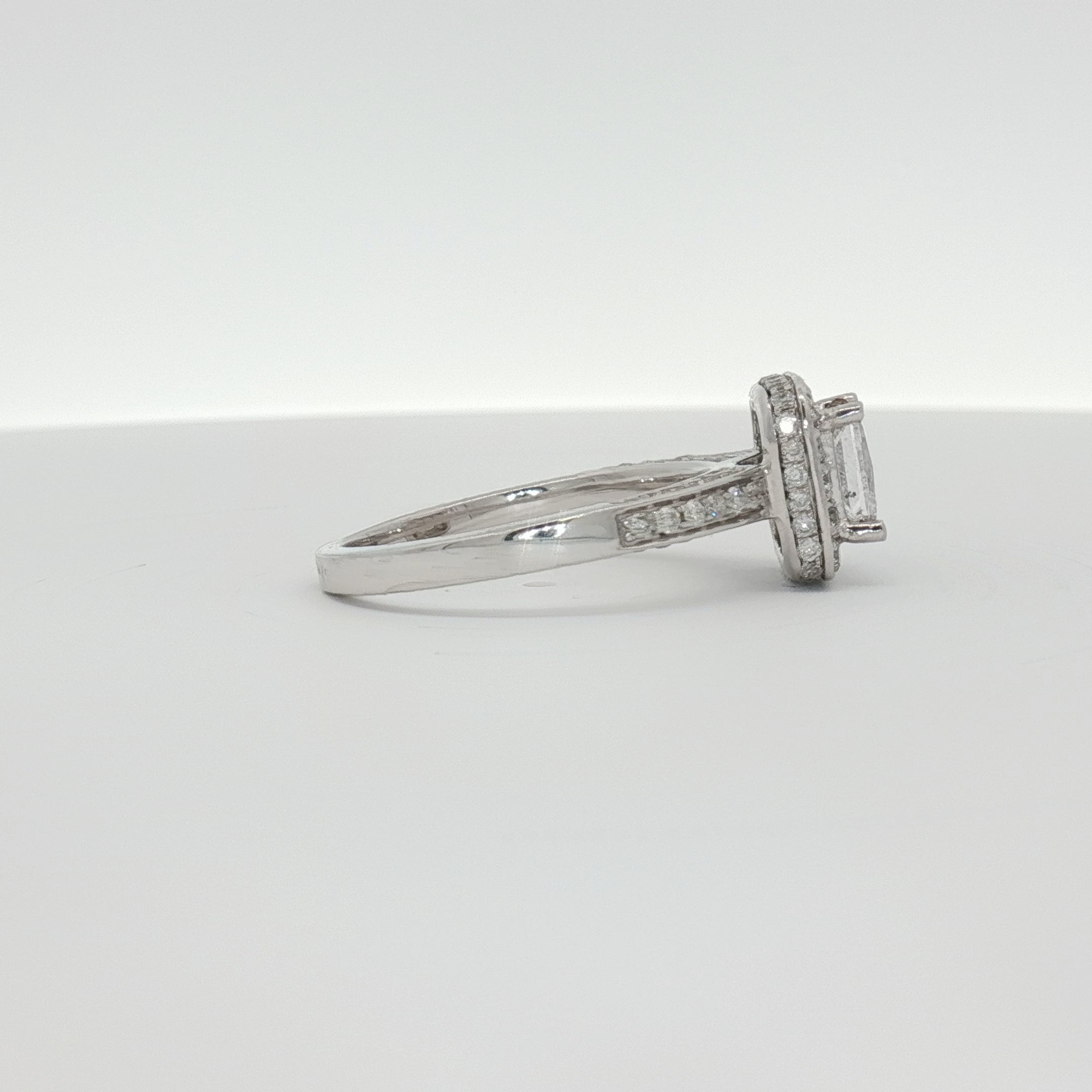18K white gold diamond ring from Gold & Beyond featuring sparkling diamonds and a sleek, elegant design for fine jewelry.