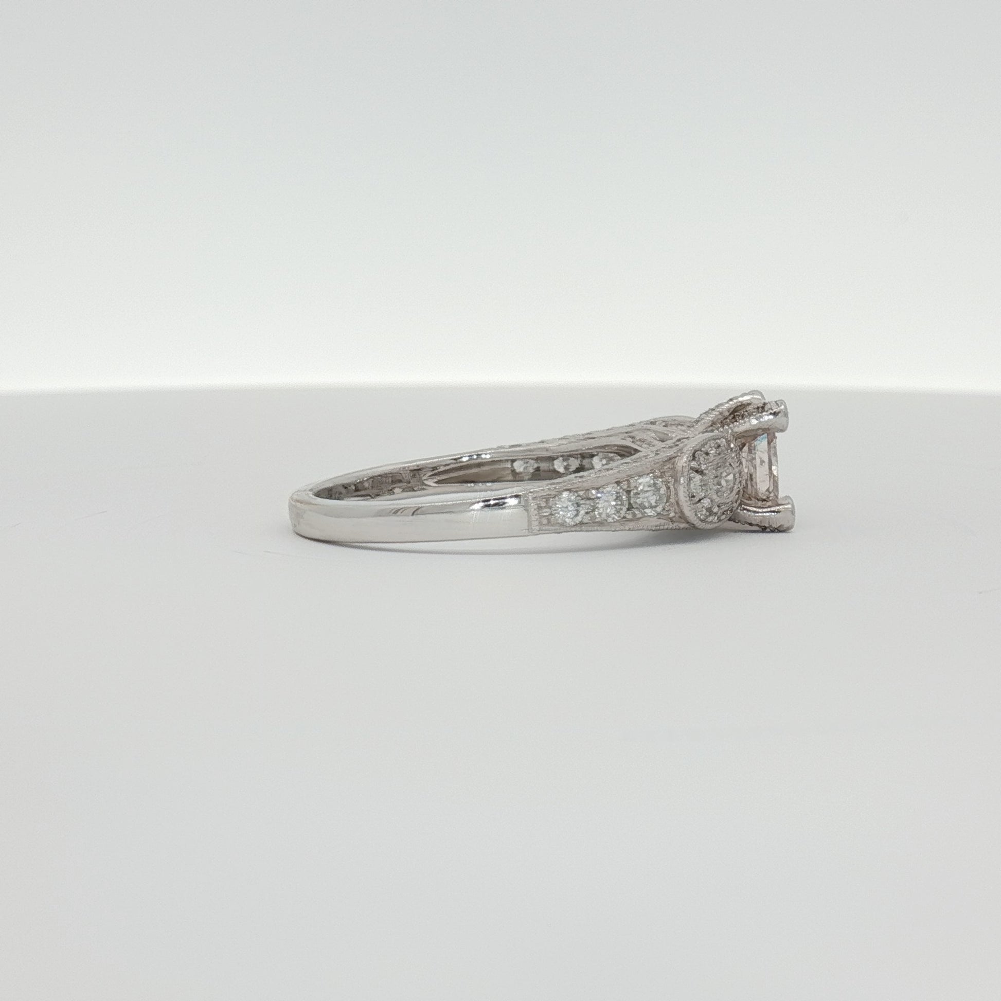 18K white gold diamond ring with sparkling diamonds, crafted by Gold & Beyond, elegant jewelry piece for special occasions.