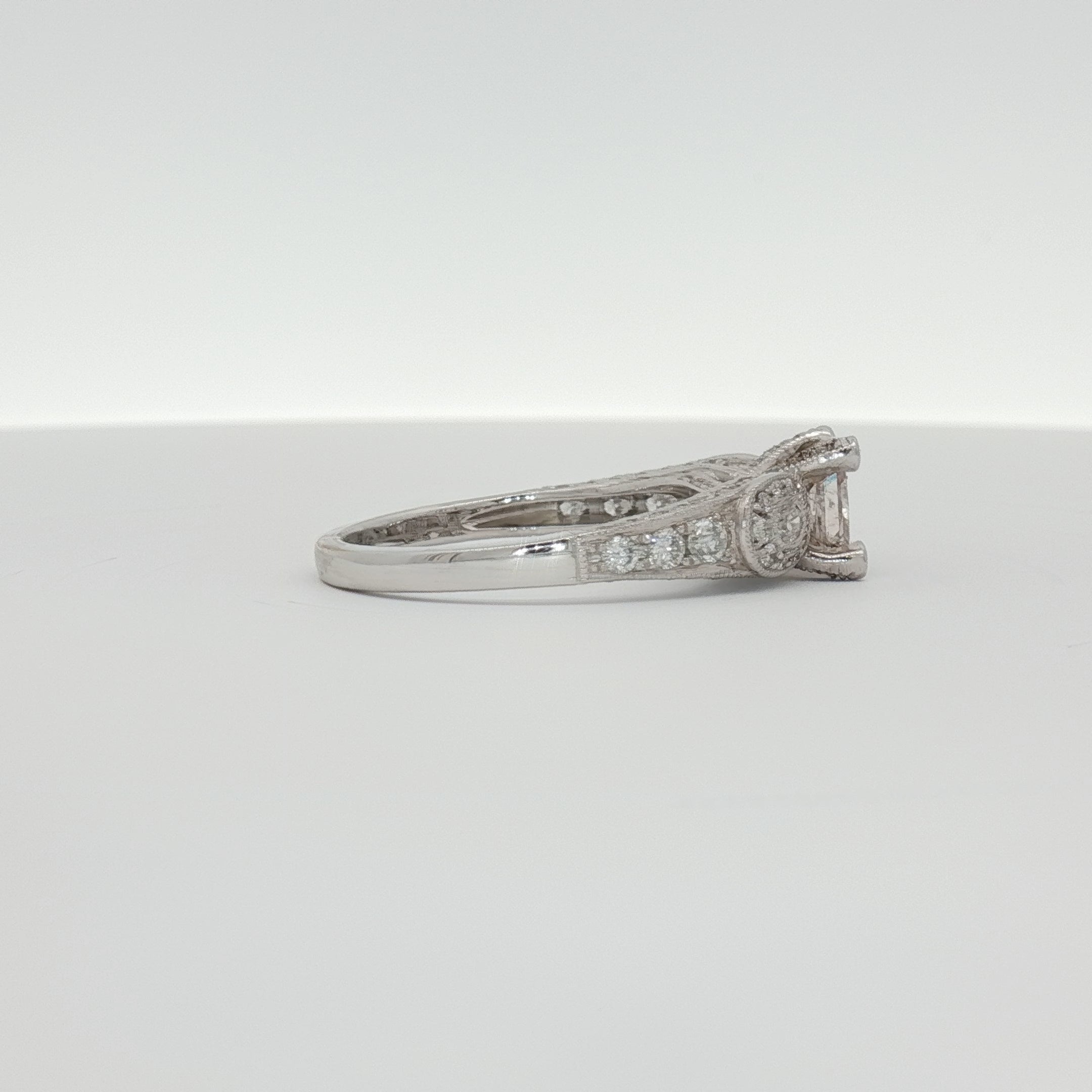 18K white gold diamond ring with sparkling diamonds, crafted by Gold & Beyond, elegant jewelry piece for special occasions.