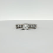 Platinum diamond ring from Gold & Beyond showcasing a sparkling diamond set in a sleek platinum band.