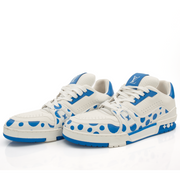 Louis Vuitton x Yayoi Kusama designer trainers with vibrant polka dot patterns, featuring comfortable sneaker design, by Gold & Beyond.